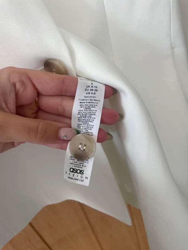 ASOS White Oversized Blazer Jacket UK10
