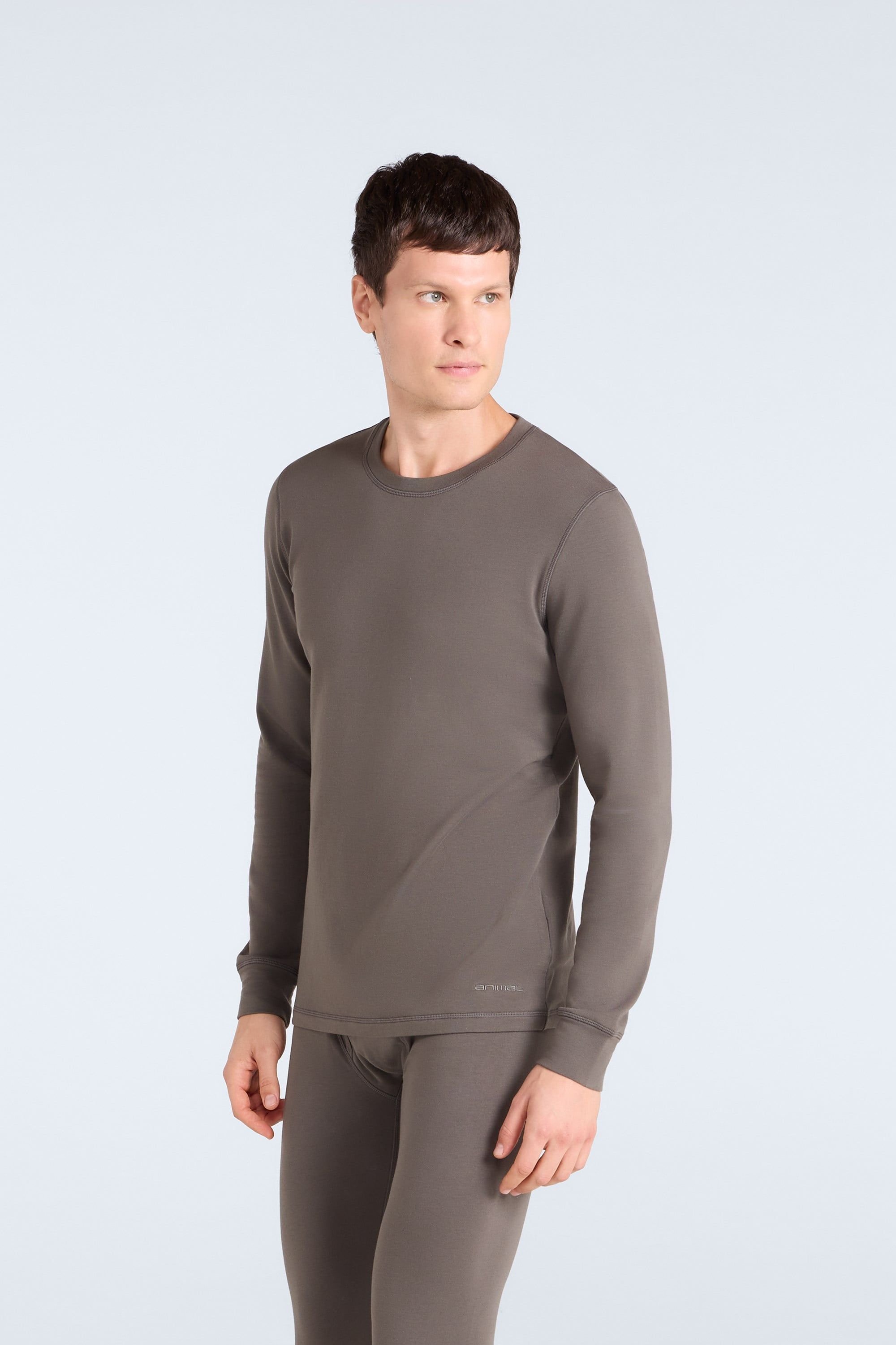 Animal Animal Men's 'Blaze' Warm & Cosy Lightweight Soft Comfy Baselayer Thermal Top in Olive - 1