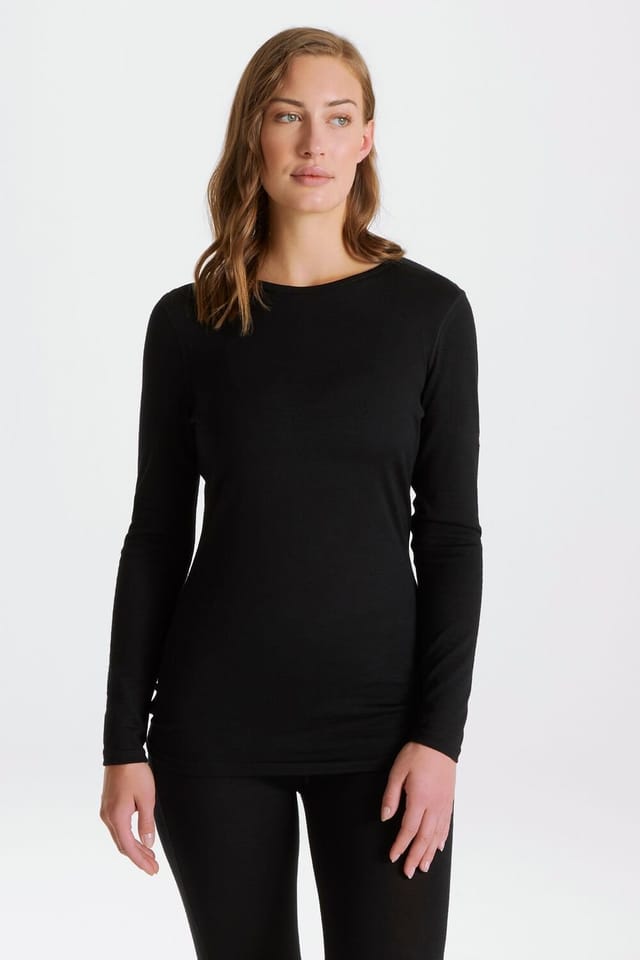 Craghoppers Craghoppers Women's Wool-Blend 'Merino II' Long-Sleeve Baselayer Top in Jet Black - 2