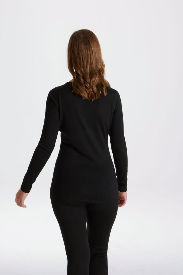 Craghoppers Craghoppers Women's Wool-Blend 'Merino II' Long-Sleeve Baselayer Top in Jet Black - 3