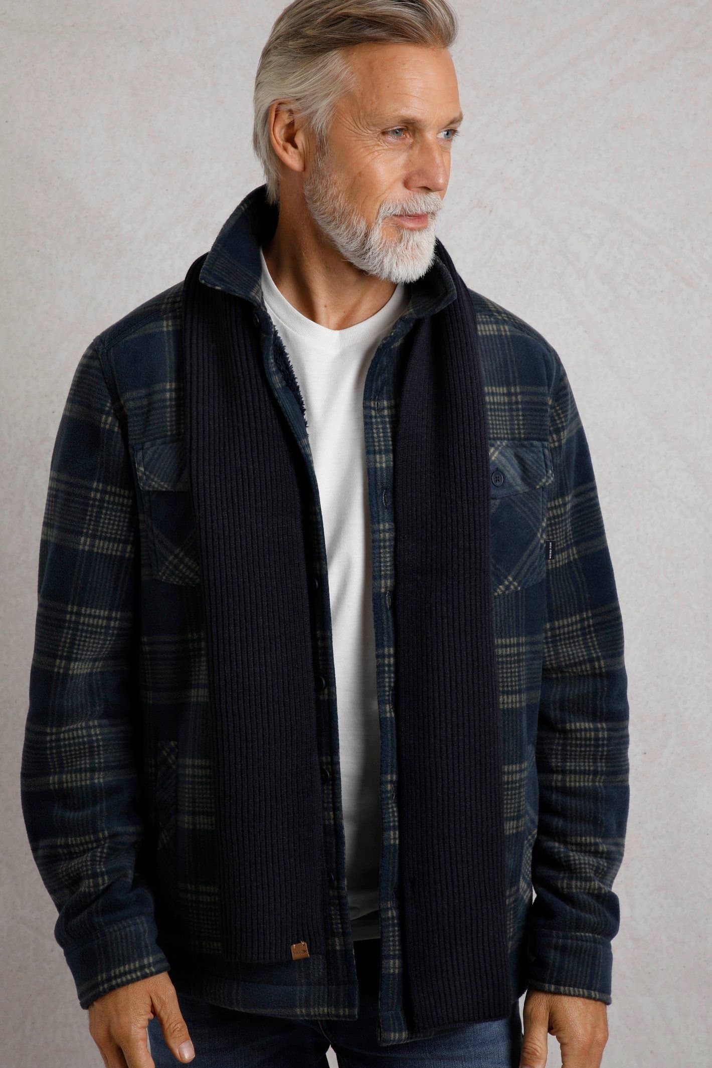 Weird Fish Weird Fish Midnight Ribbed Scarf for Men