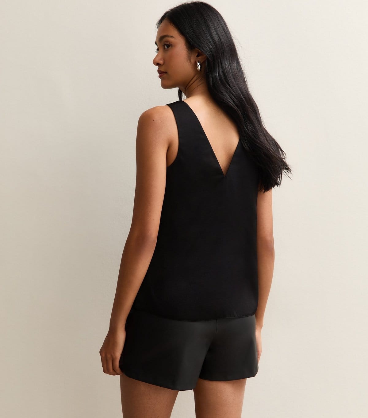 New Look Women's Black Lace Insert V-Neck Top New Look - 4