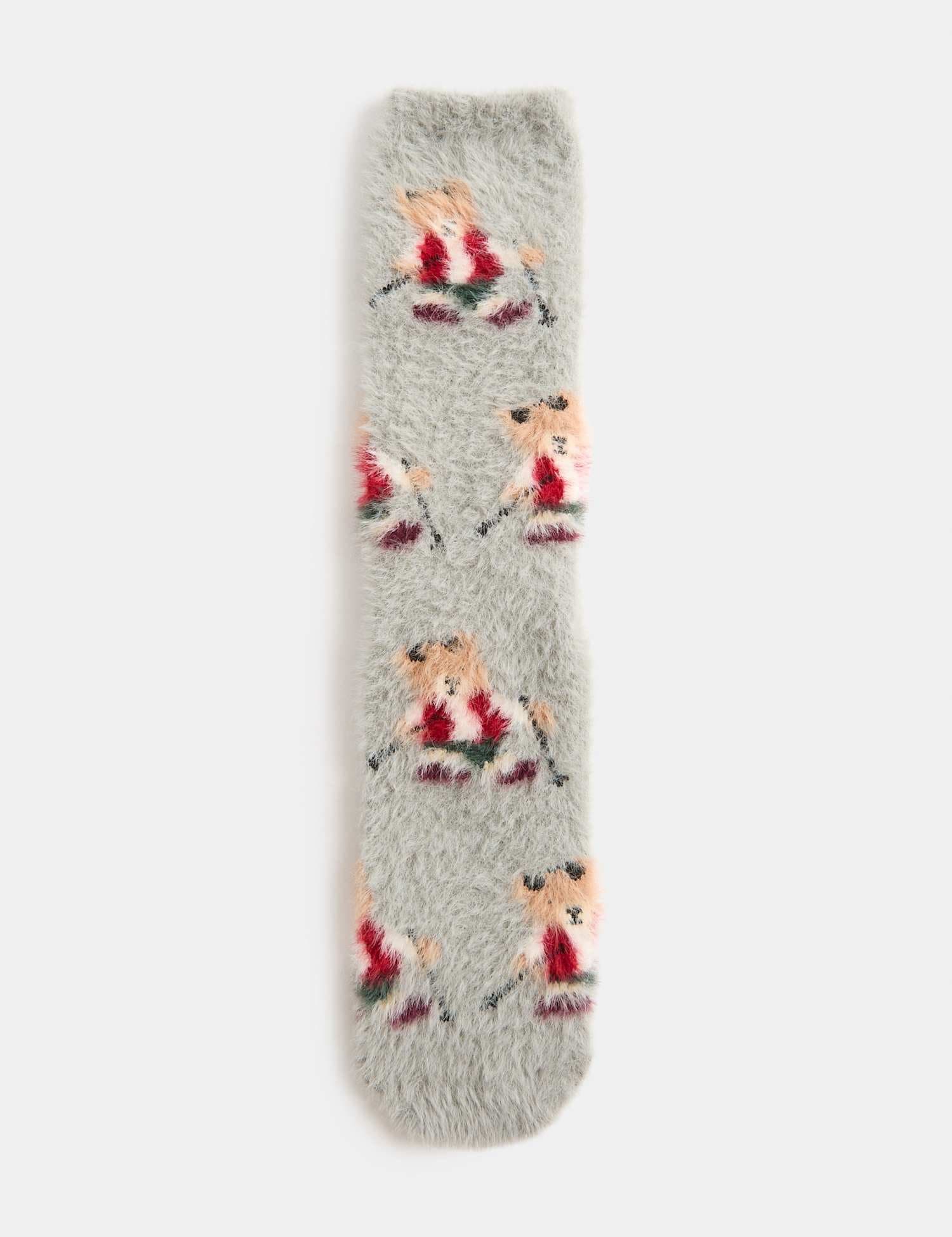 Marks & Spencer M&S Spencer Bear™ Gripper Slipper Socks Grey Mix