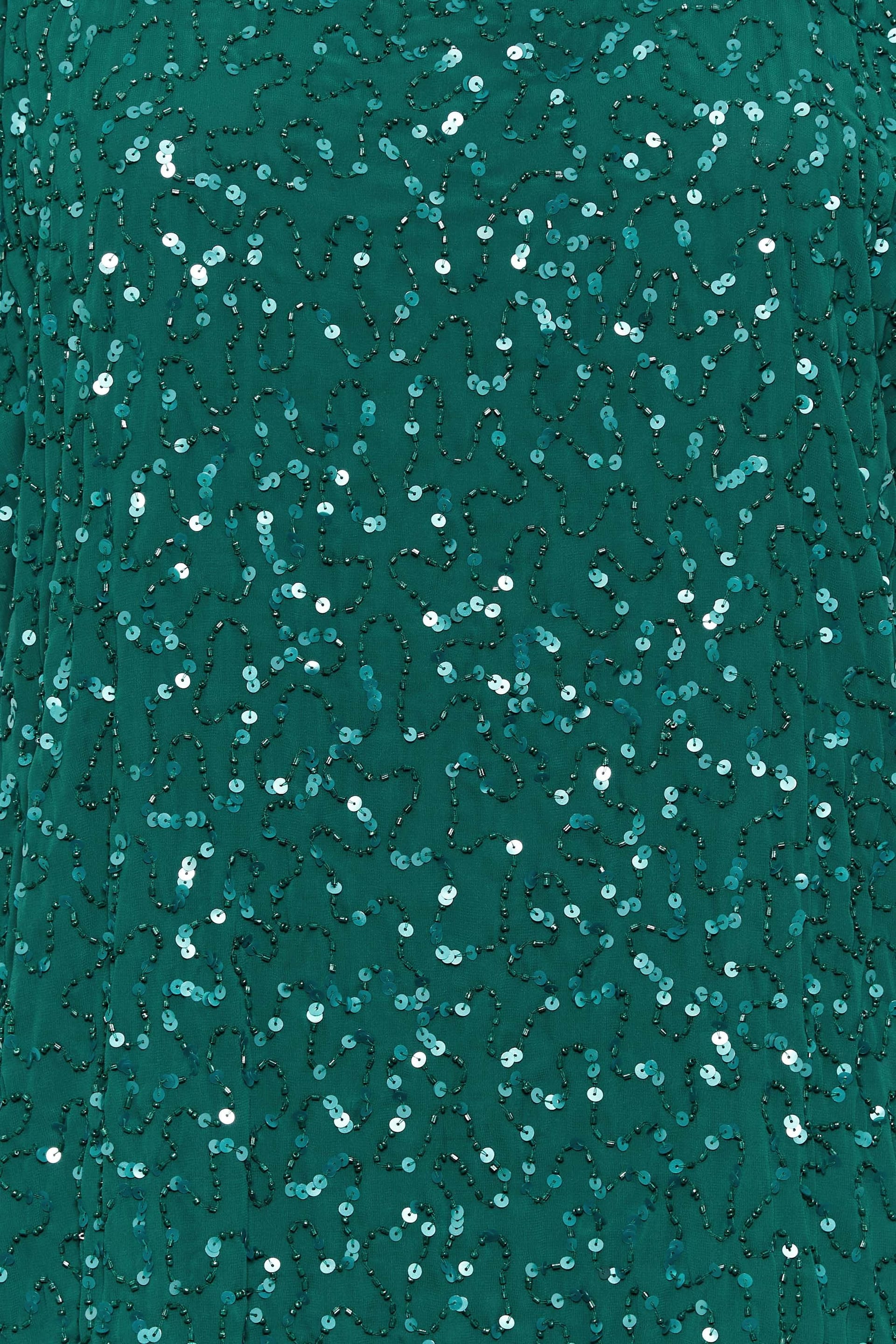 Yours Yours Women's Embellished Shift Dress in Bottle Green - 4