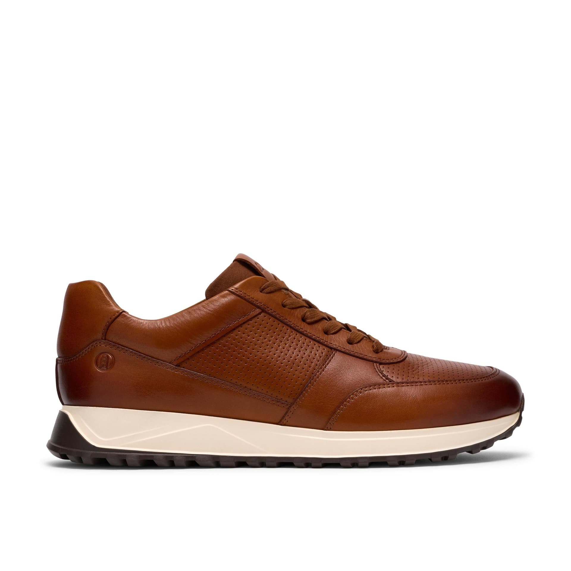 Clarks Clarks Men's Radwell Tie Tan Leather Trainers, Lace Up in Brown