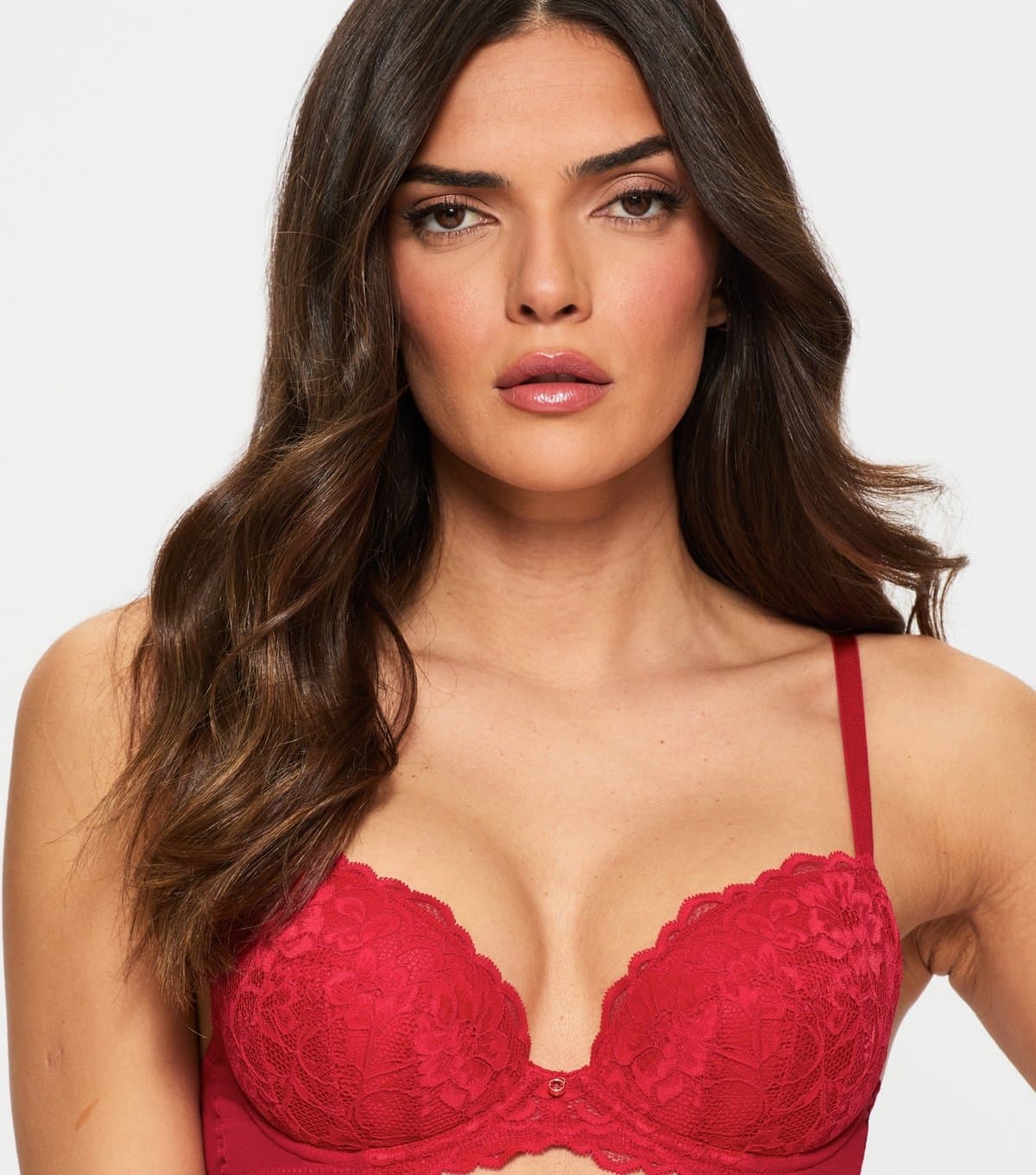 Ann Summers Women's Bright Red Lace Plunge Bra Ann Summers New Look
