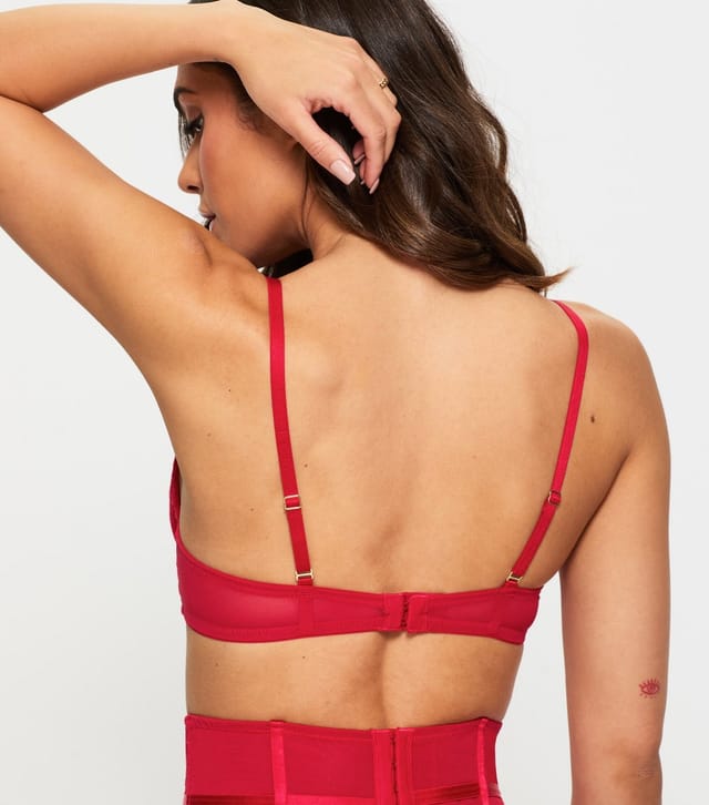 Ann Summers Women's Bright Red Lace Plunge Bra Ann Summers New Look - 3