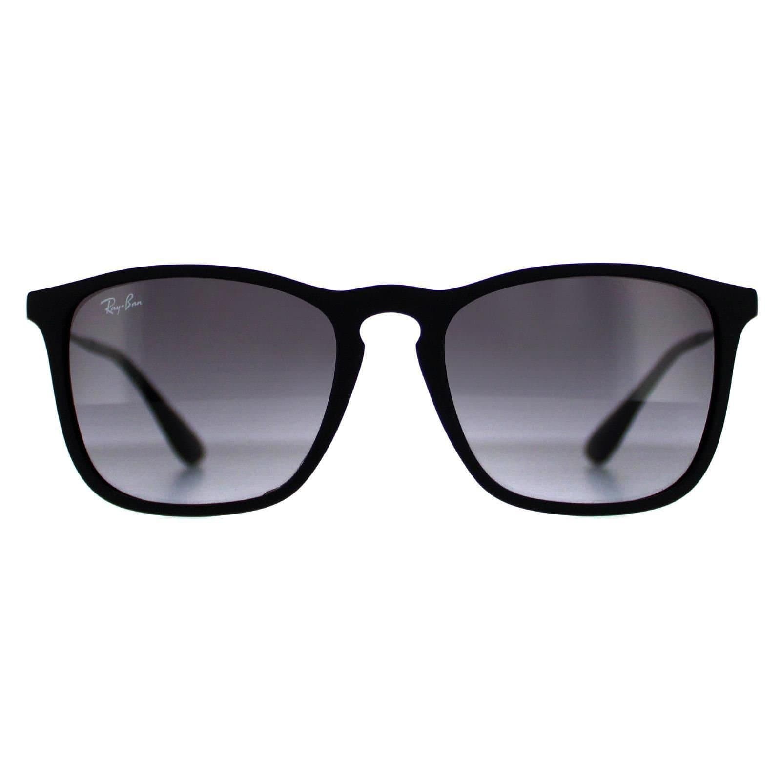 Ray-Ban Ray-Ban Men's Round Rubber Black Gradient Grey Chris 4187 Sunglasses