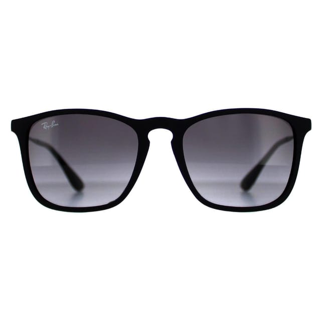 Ray-Ban Ray-Ban Men's Round Rubber Black Gradient Grey Chris 4187 Sunglasses - 2