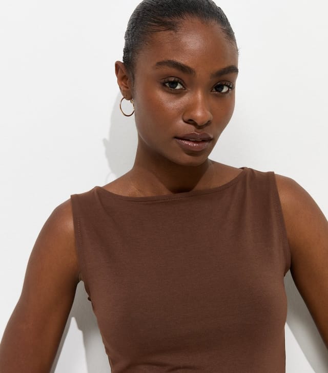 New Look Women's Brown Slash Neck Vest Top New Look - 2
