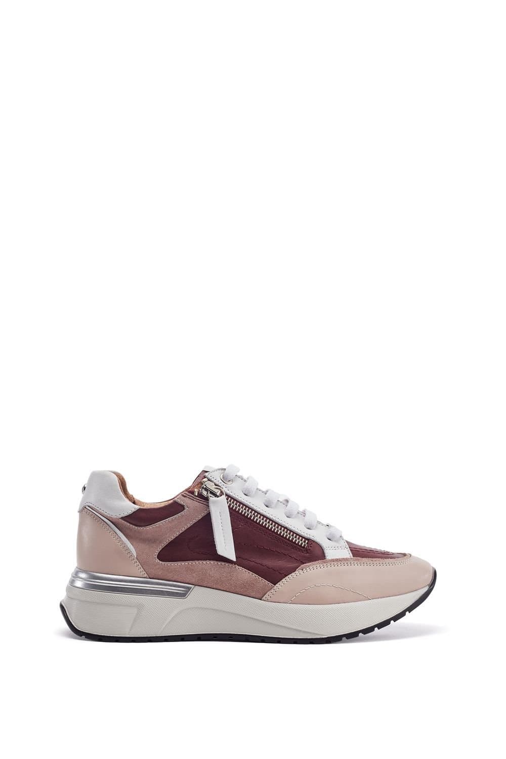 Moda In Pelle Moda In Pelle Women's 'Beeli' Leather Wedge Trainers in Pink