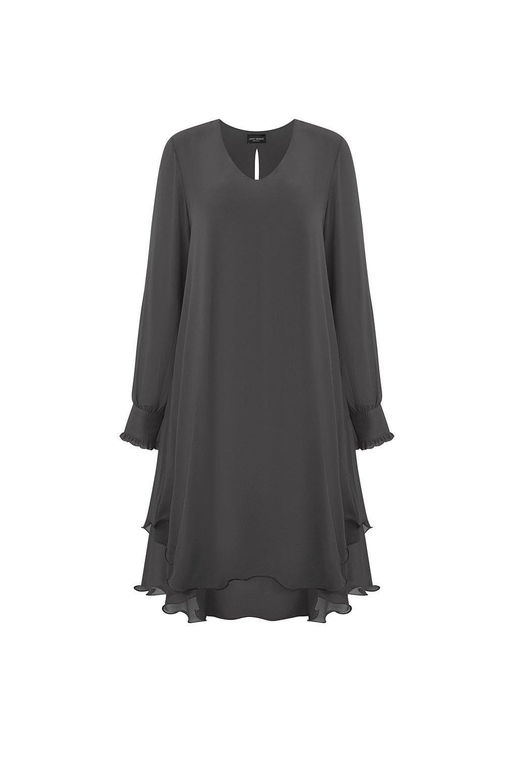 James Lakeland James Lakeland Women's Long Sleeve Charcoal Wave Hem Dress - 4