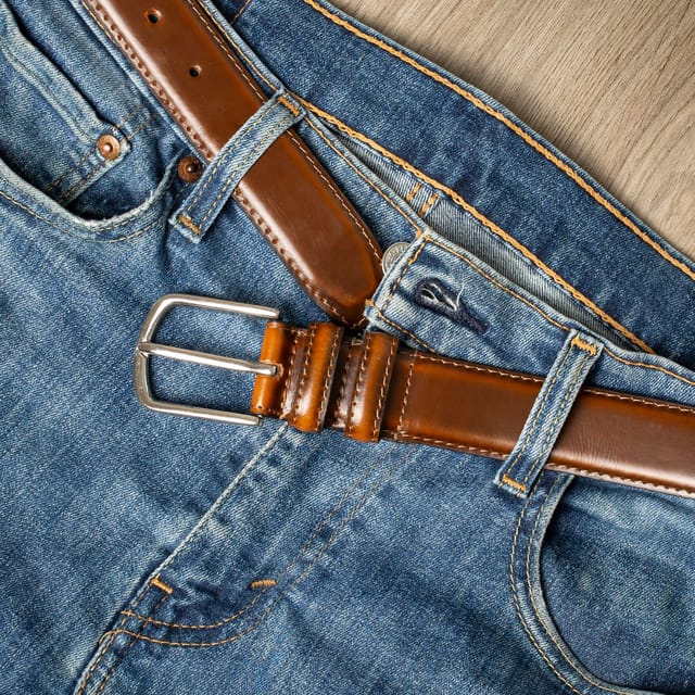 Woodland Leathers Woodland Leathers Men's Men's Genuine Leather Classic Belt 1.25 Inch in Tan - 2