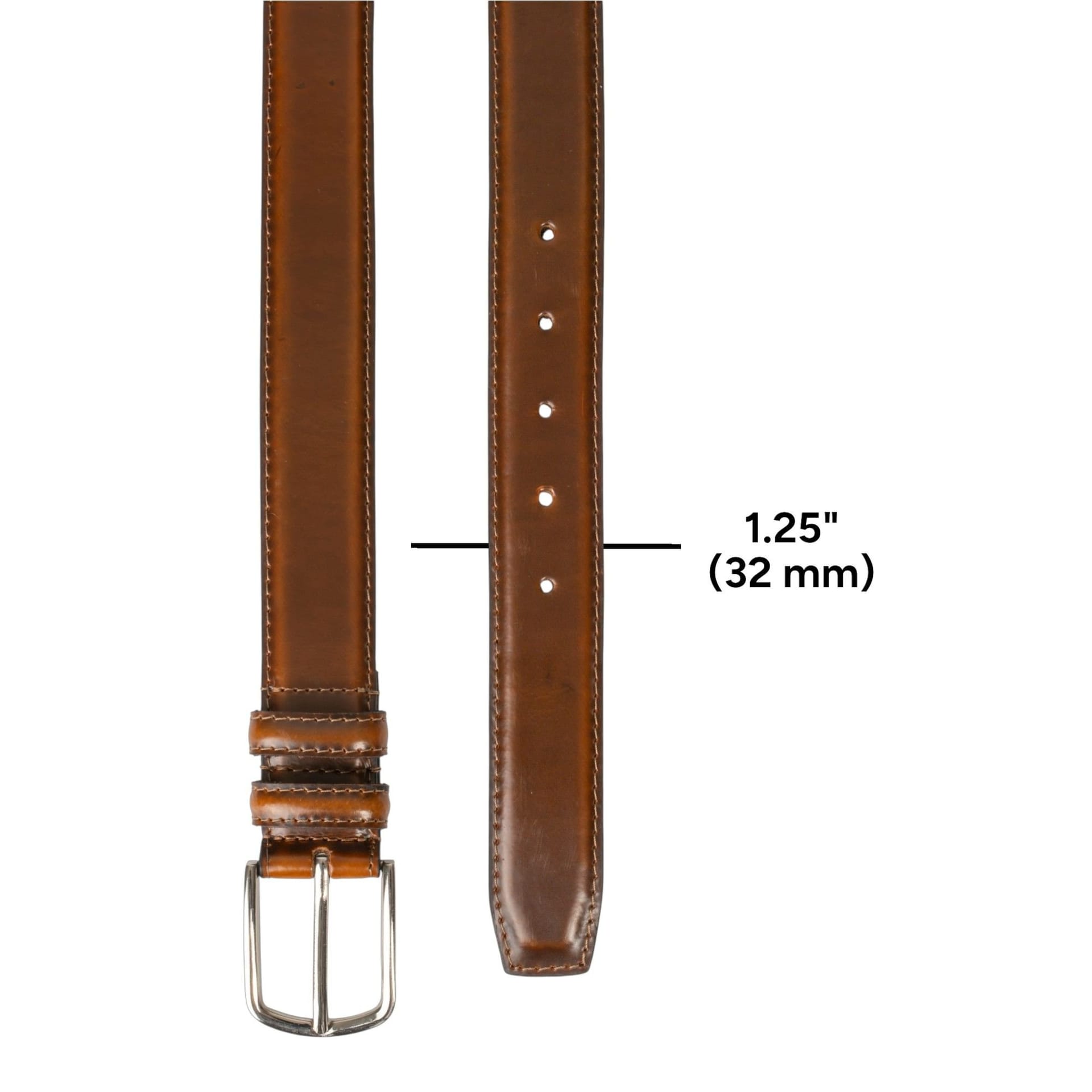 Woodland Leathers Woodland Leathers Men's Men's Genuine Leather Classic Belt 1.25 Inch in Tan - 4