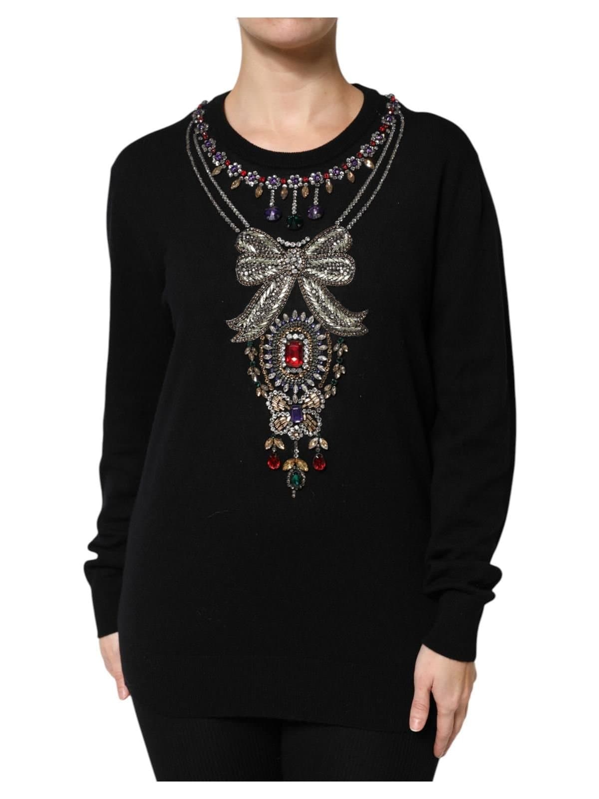 Dolce & Gabbana Dolce & Gabbana Women's Black Cashmere Crystal Embellished Sweater