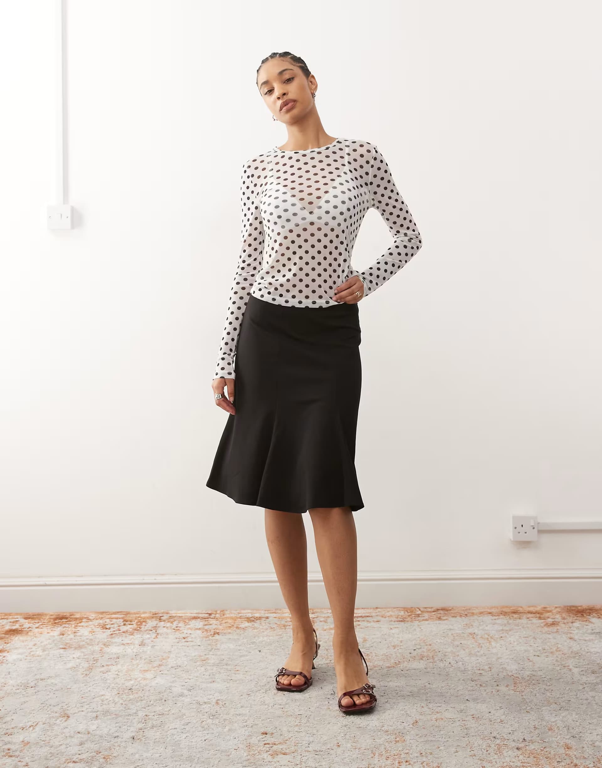 ASOS ASOS Weekday Midi Skirt with Slit in Black