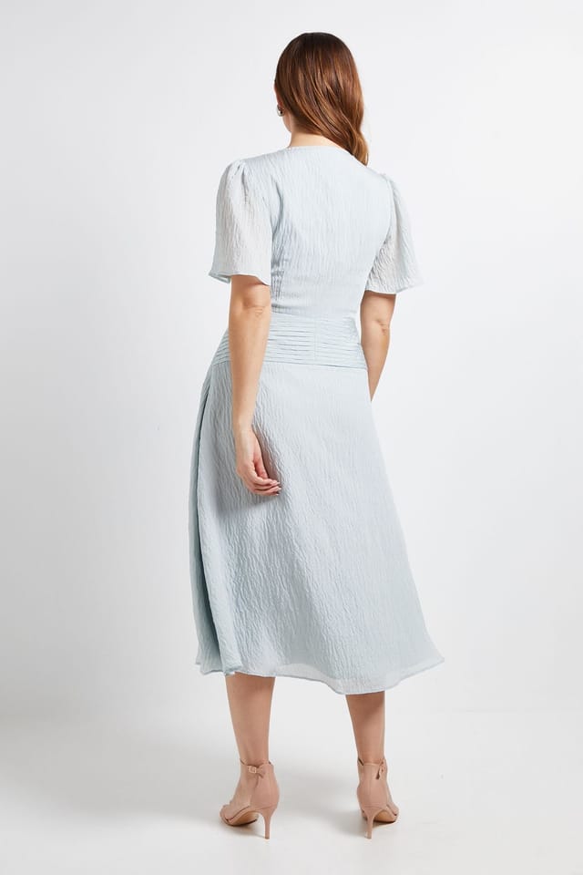 Wallis Wallis Women's Pintuck Detail Button Midi Dress in Mint - 3