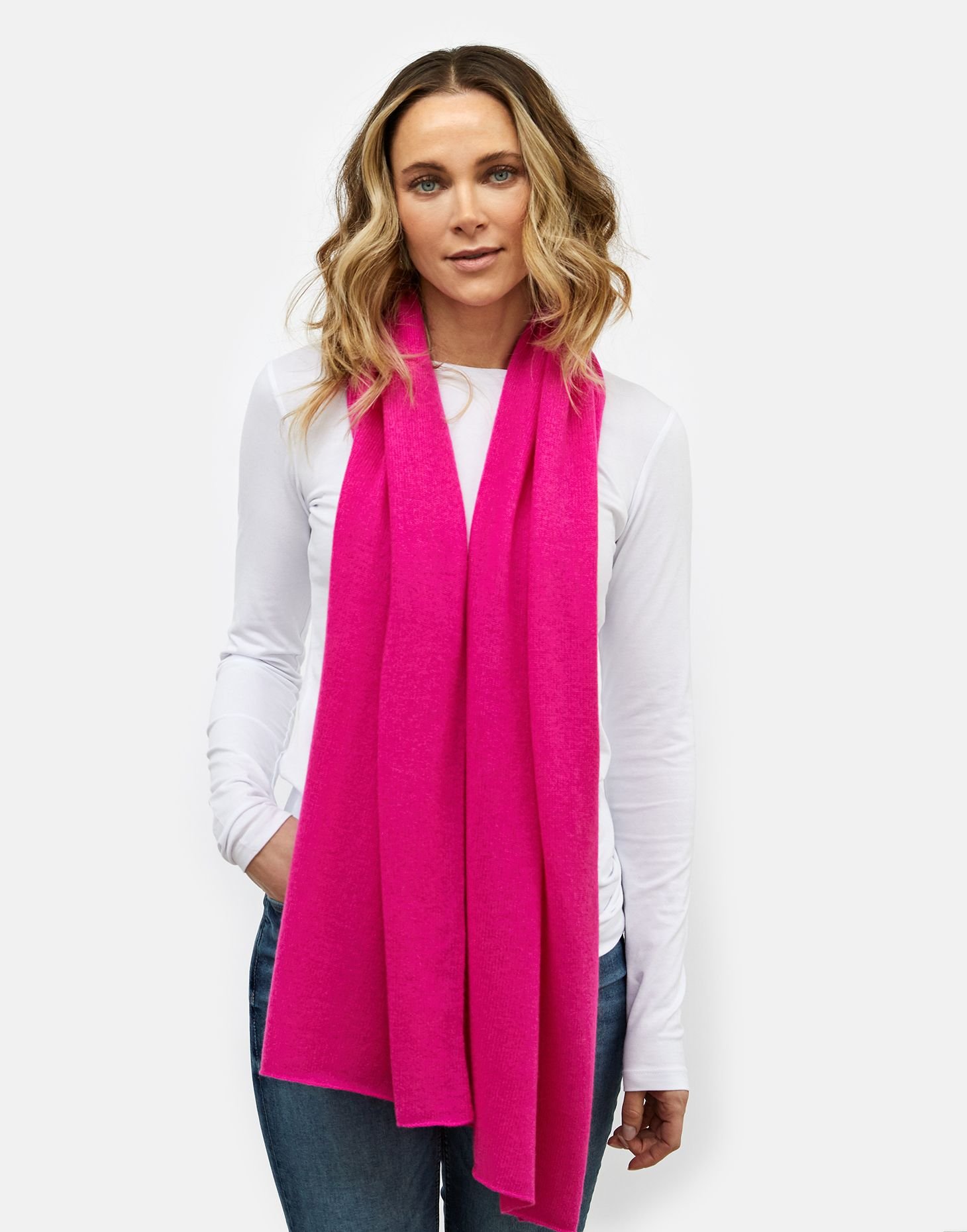 Cove Cove Women's Lucy 4-way Cashmere Poncho in Bright Pink - 4