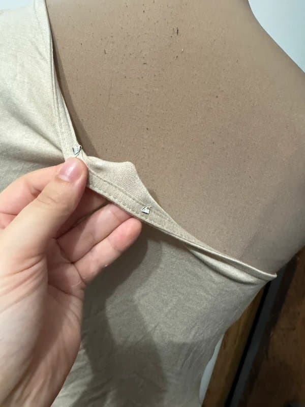 ASOS Design one shoulder blouse top satin silky champagne sand beige neutral going out size M