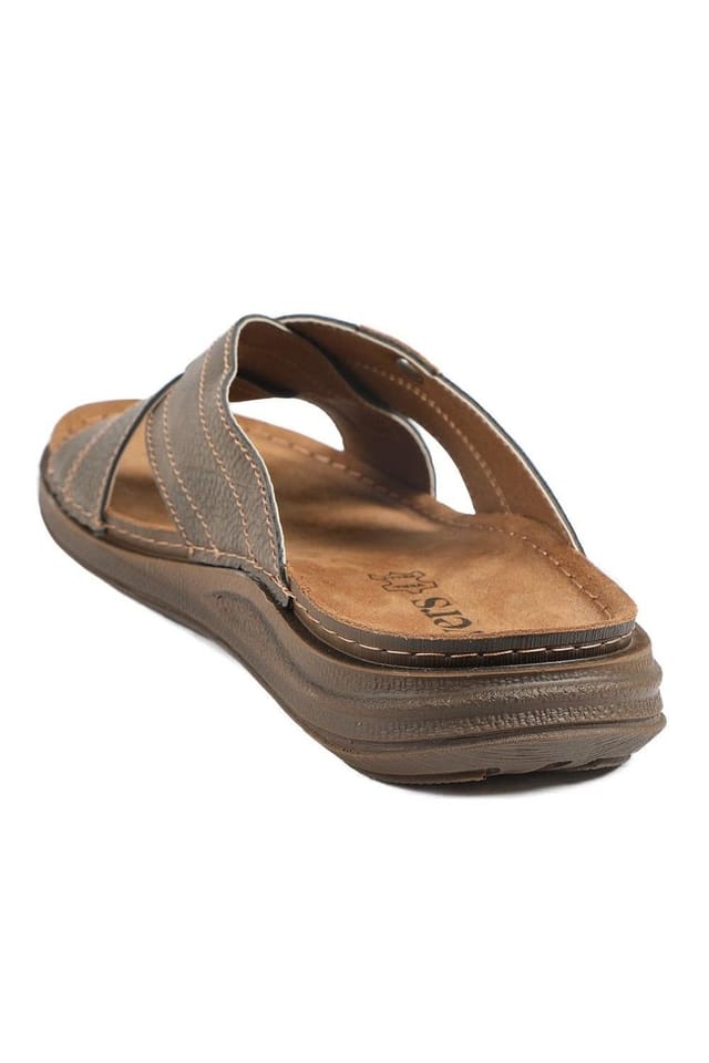 Pavers Pavers Men's Cross Strap Comfort Slip On Sandals in Brown - 3