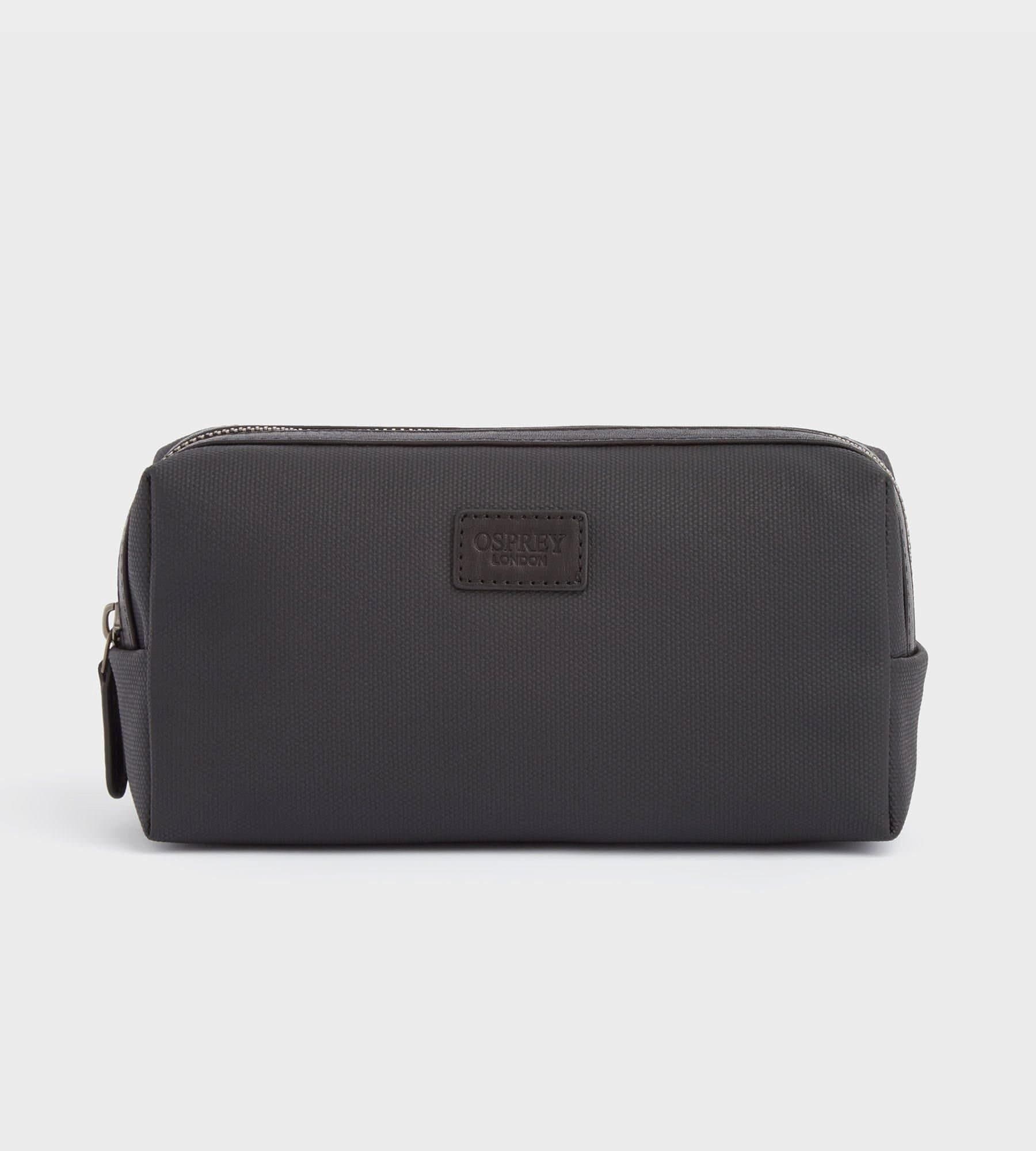 OSPREY LONDON Osprey London Black Waxed Canvas & Leather Washbag