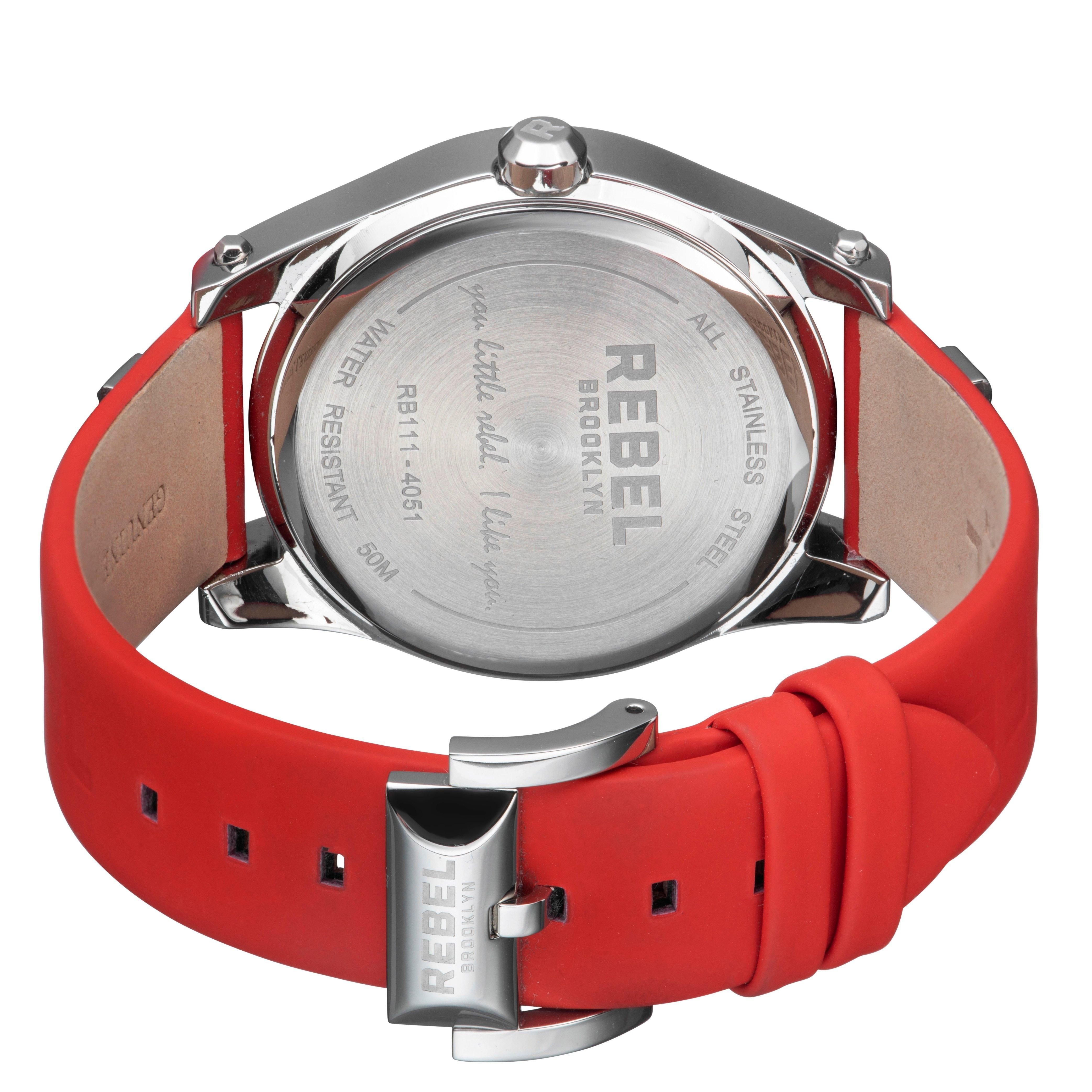 Rebel Rebel Women's Gravesend Red Dial Leather Watch - 2