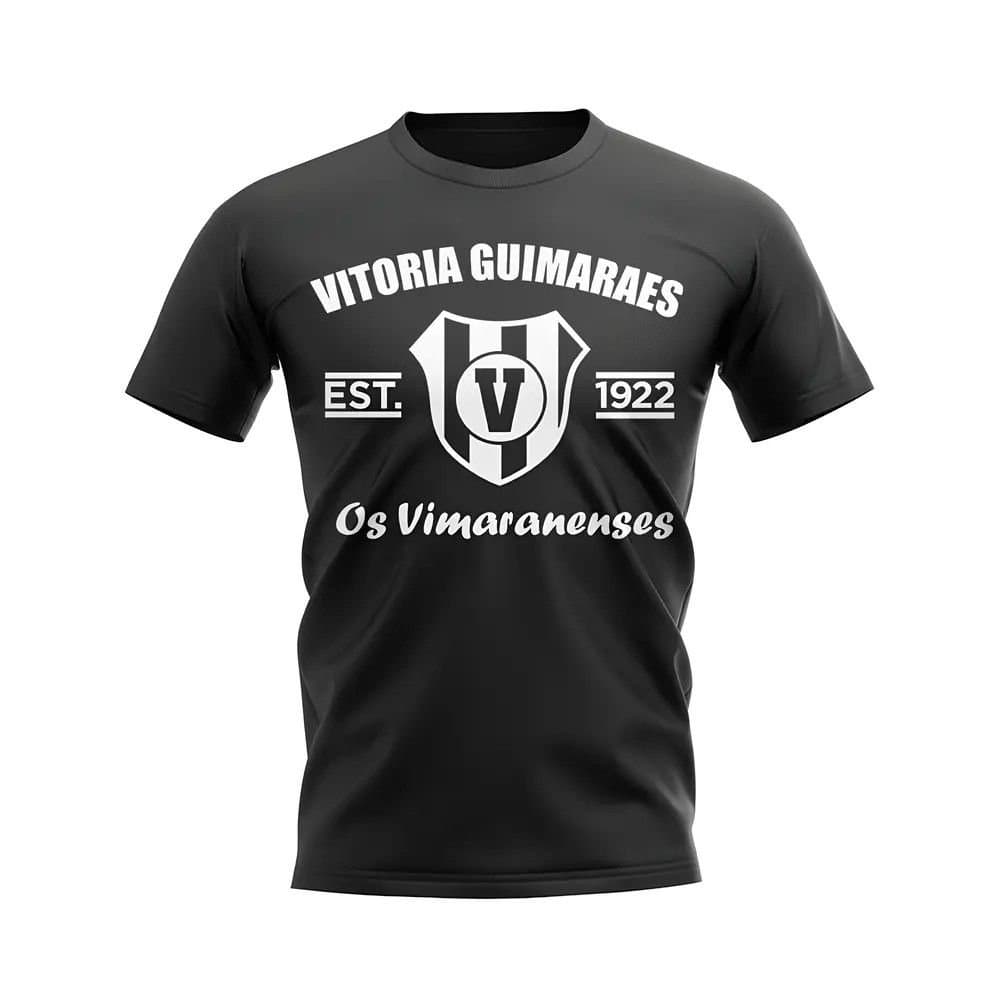 Vitoria Guimaraes Vitoria Guimaraes Men's Personalised Established Football T-Shirt in Black