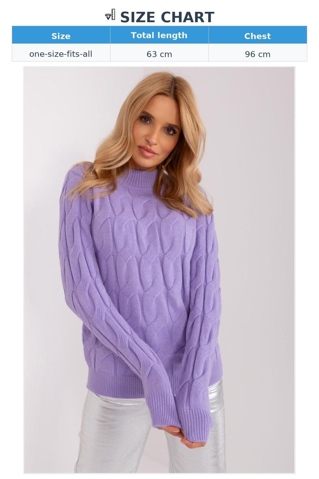 Love Lace Love Lace Women's Textured Half Turtleneck Long Sleeve Sweater Style 187569 in Violet - 4
