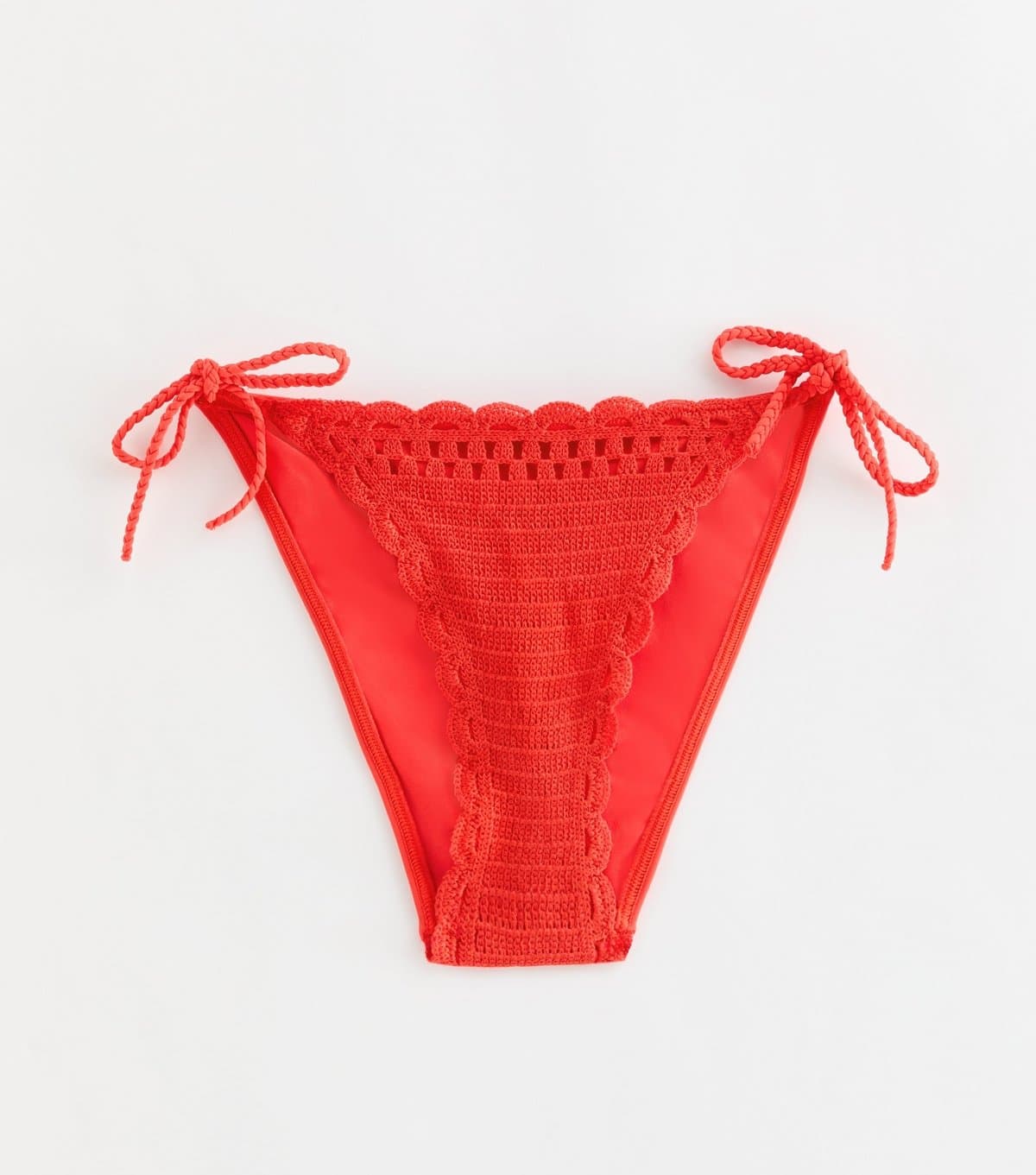 New Look New Look Bright Red Crochet Bikini Bottoms