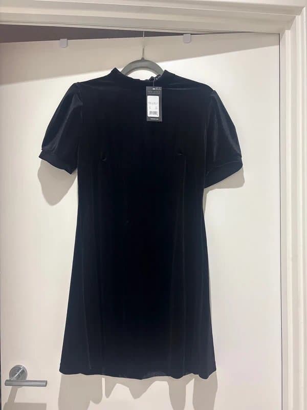 New Look Black velvet short dress from New Look