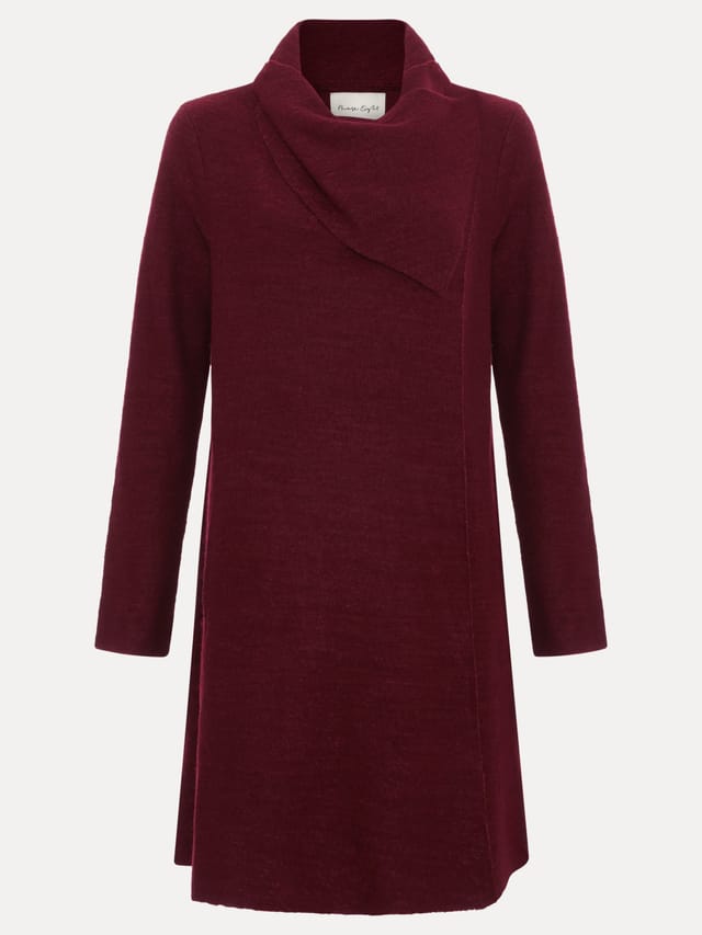 Phase Eight Phase Eight Women's Bellona Knit Coat in Wine - 2