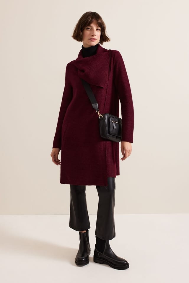 Phase Eight Phase Eight Women's Bellona Knit Coat in Wine - 3