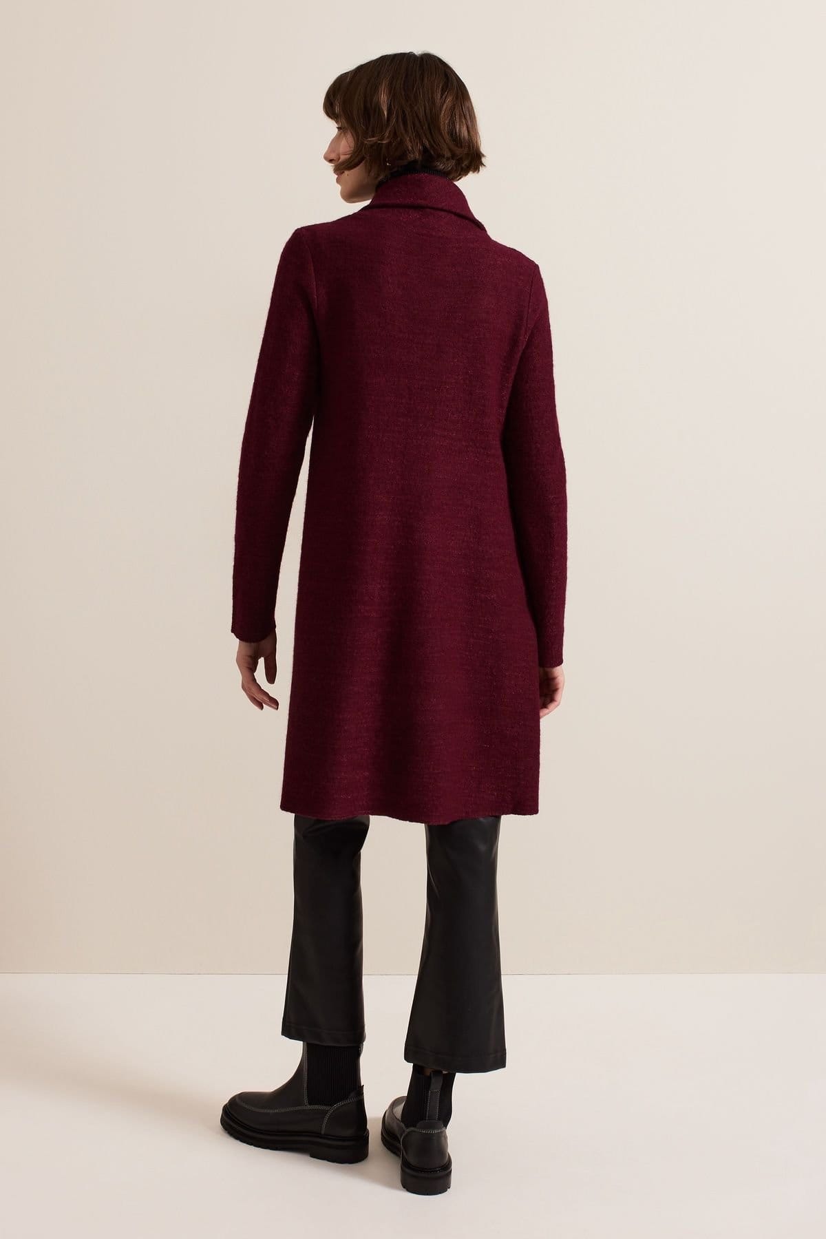 Phase Eight Phase Eight Women's Bellona Knit Coat in Wine - 4