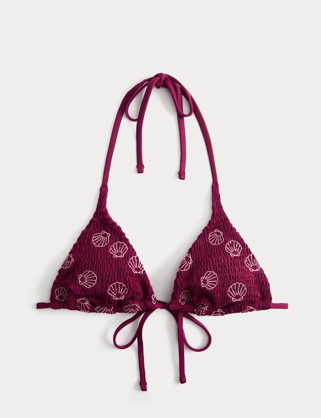 Marks & Spencer M&S Embroidered Triangle Bikini Top Purple