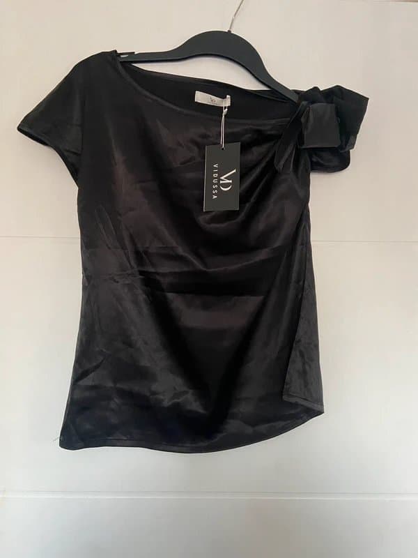 Vintage Boutique Vintage Satin Bow Detail Tie Top – Size M, New with Tags