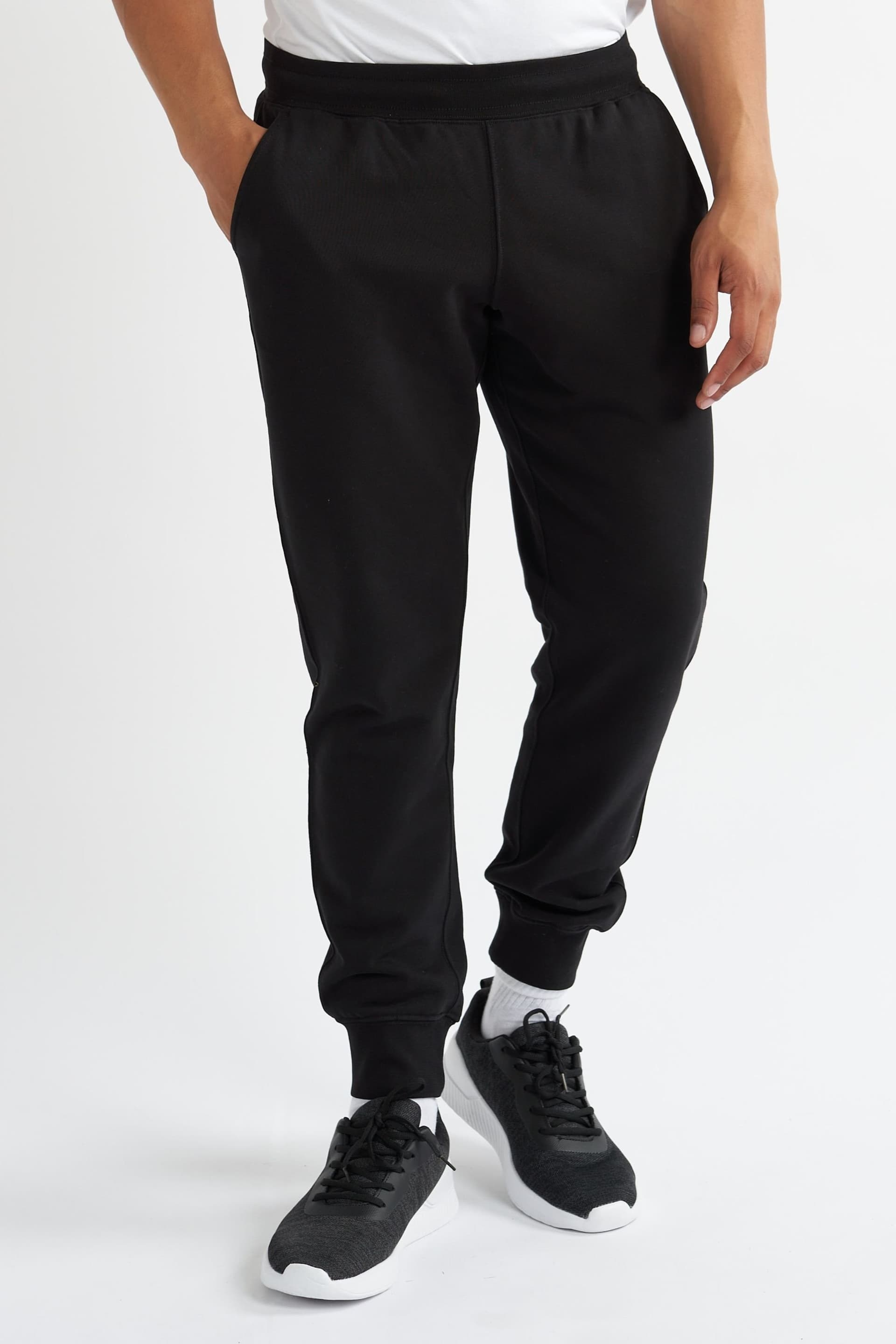 Alse Studio Alse Studio Men's Premium Cotton Cuffed Joggers Relaxed Fit With Pockets in Black