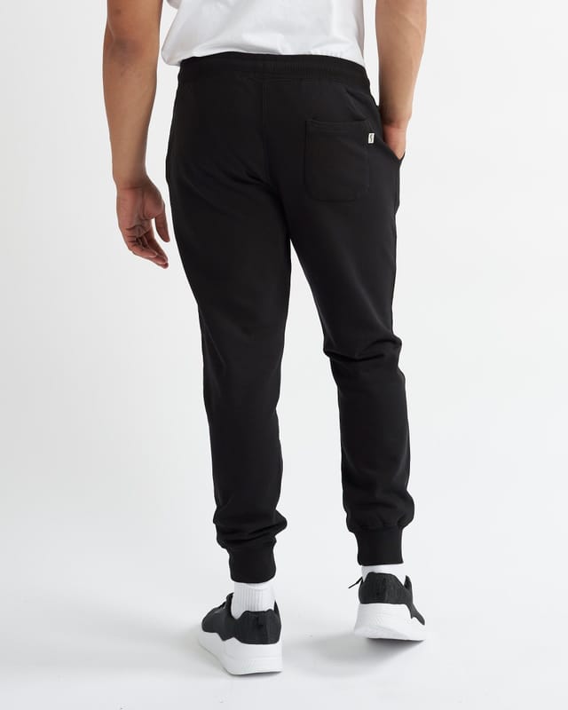 Alse Studio Alse Studio Men's Premium Cotton Cuffed Joggers Relaxed Fit With Pockets in Black - 2