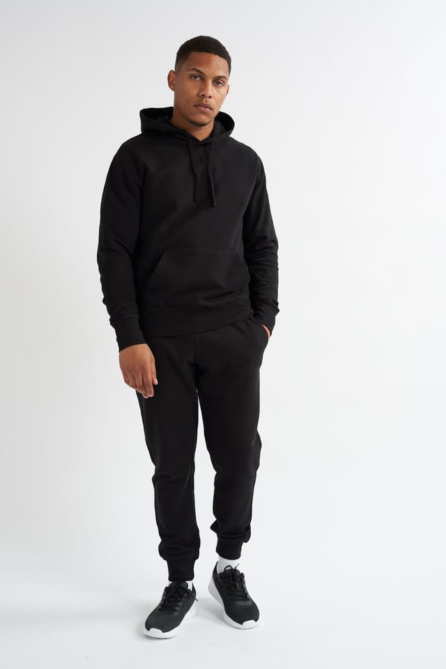 Alse Studio Alse Studio Men's Premium Cotton Cuffed Joggers Relaxed Fit With Pockets in Black - 3