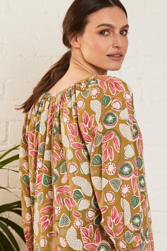 Nomads Clothing Nomads Clothing Women's Cotton Frill Cuff Tunic Dress in Green - 2