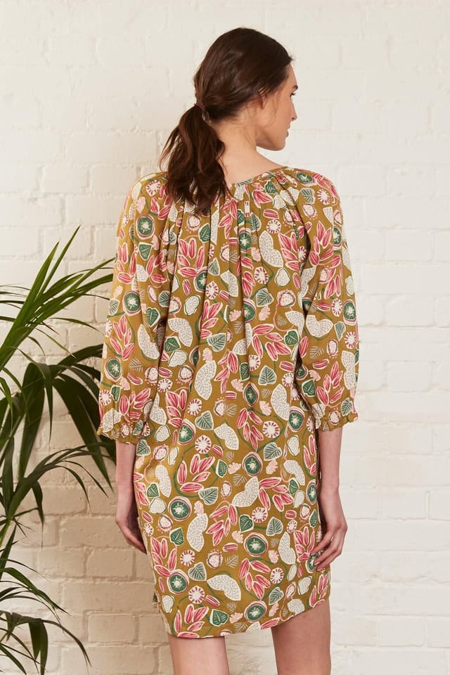 Nomads Clothing Nomads Clothing Women's Cotton Frill Cuff Tunic Dress in Green - 3