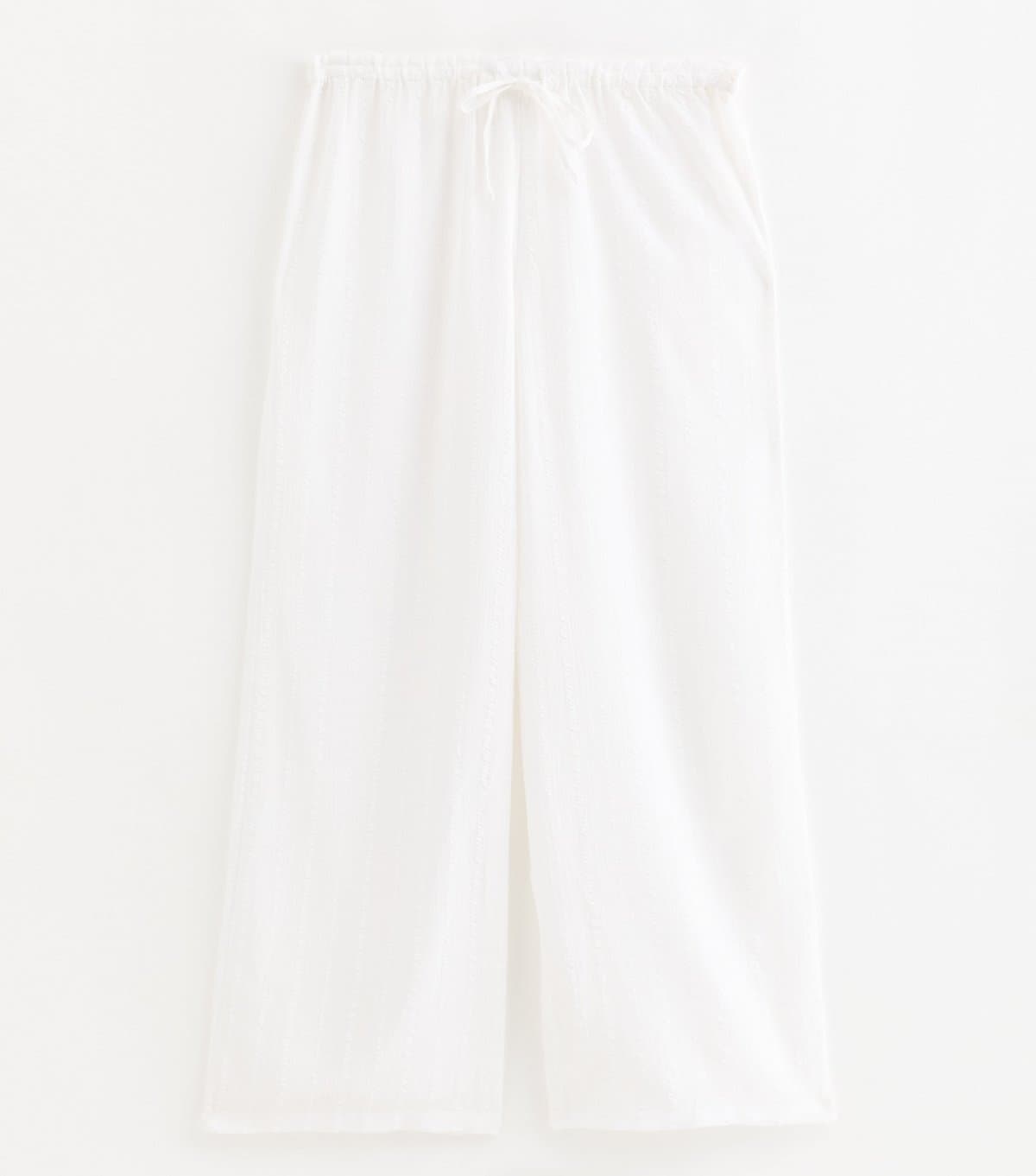 New Look Women's Petite White Striped Beach Wide Leg Trousers New Look