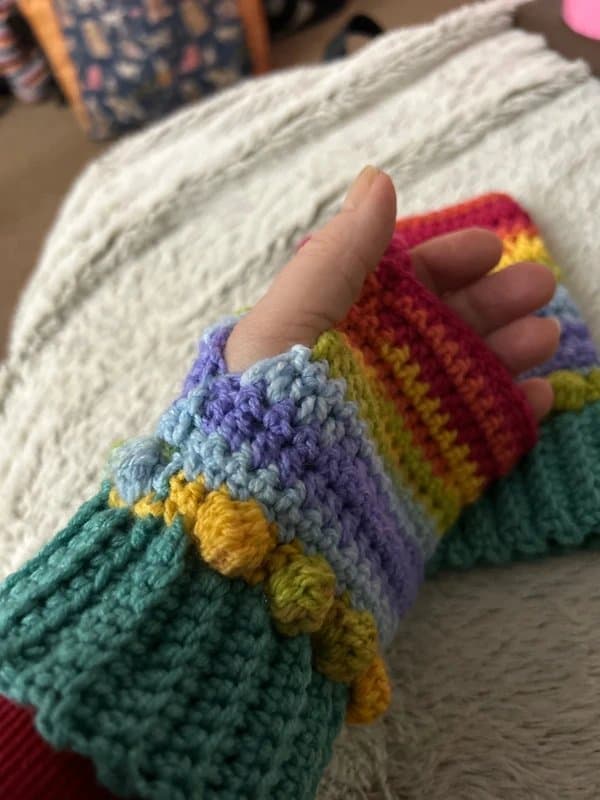 handmade crochet Handmade Crochet fingerless mitts / gloves / wrist warmers