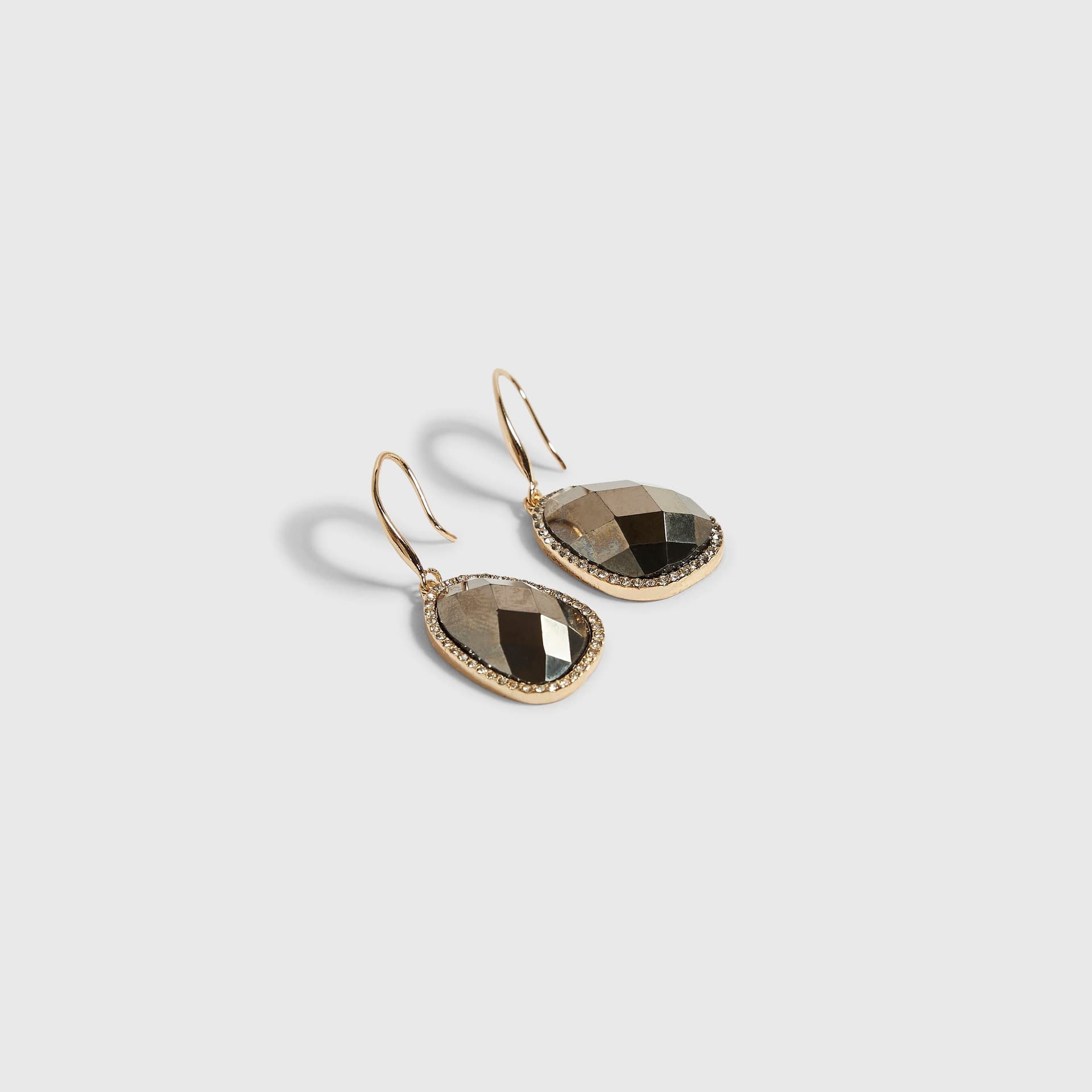 River Island River Island Womens Gold Irregular Stone Drop Earrings