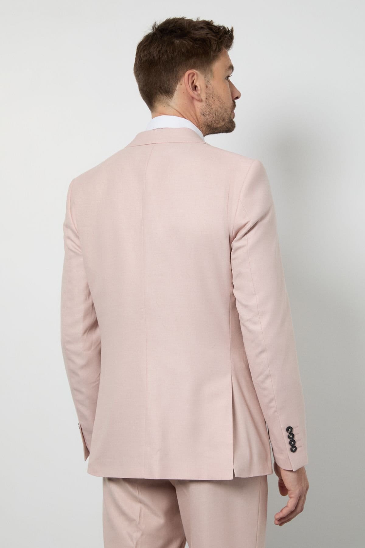 Burton Burton Men's Light Pink Slim Fit Suit Jacket - 4