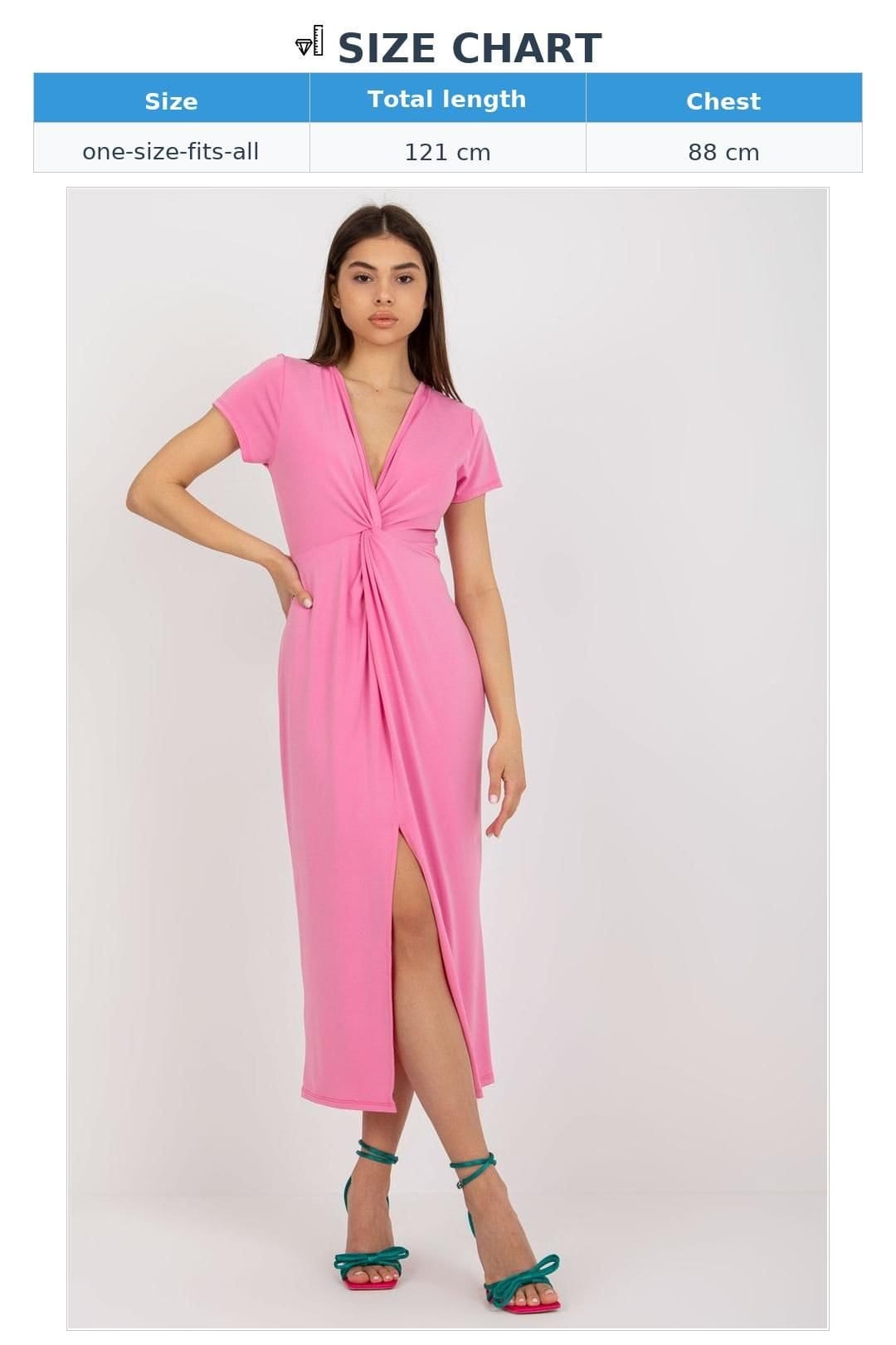 Love Lace Love Lace Women's Heart Neck Straight Short Sleeve Dress in Pink - 4
