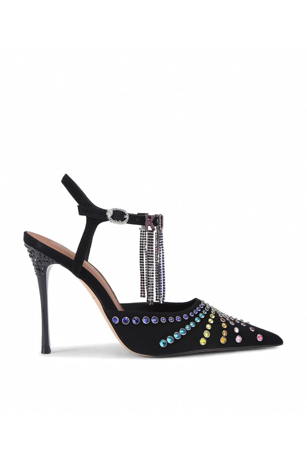 Kurt Geiger London Kurt Geiger London Black Suede Crystal Point Heels