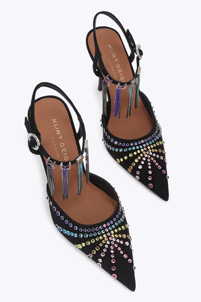 Kurt Geiger London Kurt Geiger London Women's 'Kurt Crystal Point' Suede Heels in Black - 2