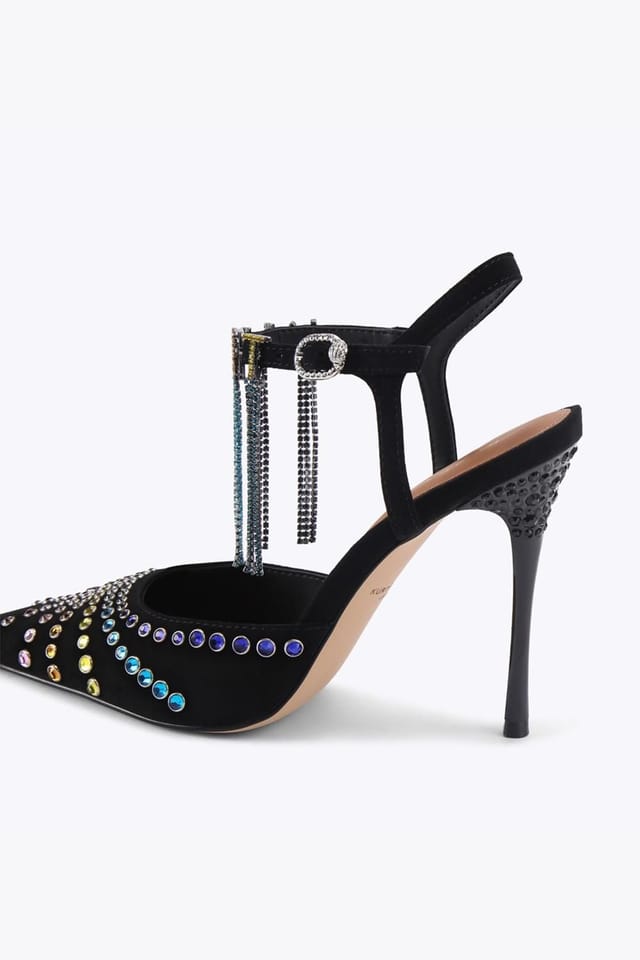 Kurt Geiger London Kurt Geiger London Women's 'Kurt Crystal Point' Suede Heels in Black - 3