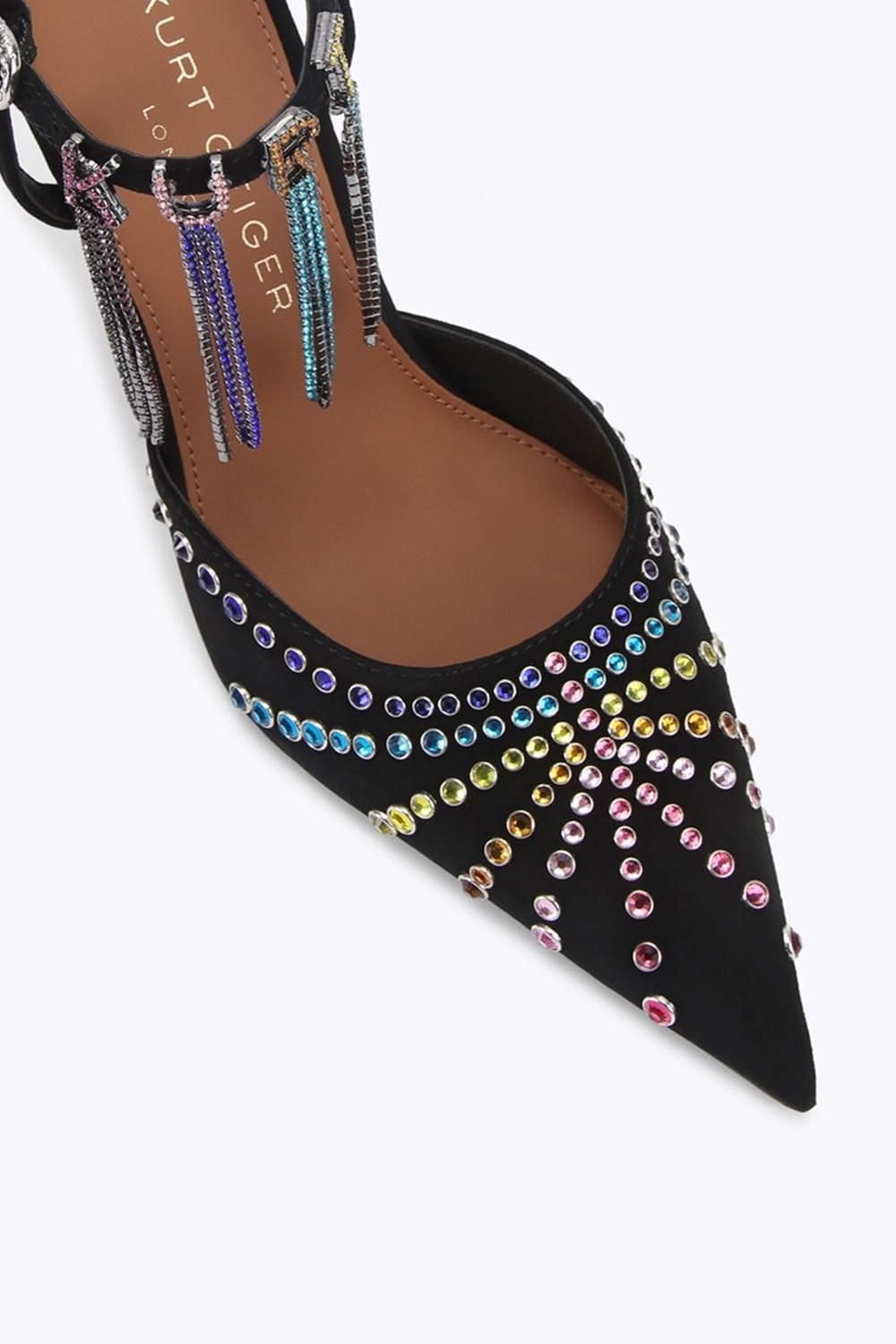 Kurt Geiger London Kurt Geiger London Women's 'Kurt Crystal Point' Suede Heels in Black - 4