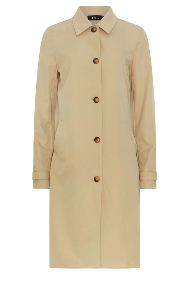 Long Tall Sally Long Tall Sally Women's Tall Button Car Coat in Stone - 2